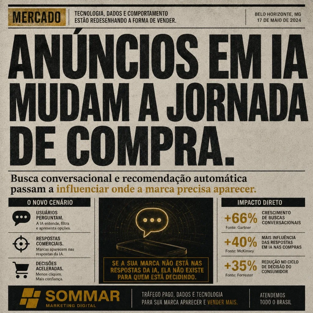 Anúncios em IA mudam a jornada de compra — Sommar Marketing Digital
